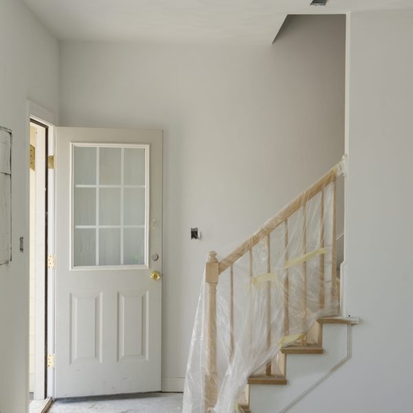 Entryway of house under construction